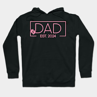 Men Dad Established Est 2024 Girl Newborn Daddy Father Hoodie